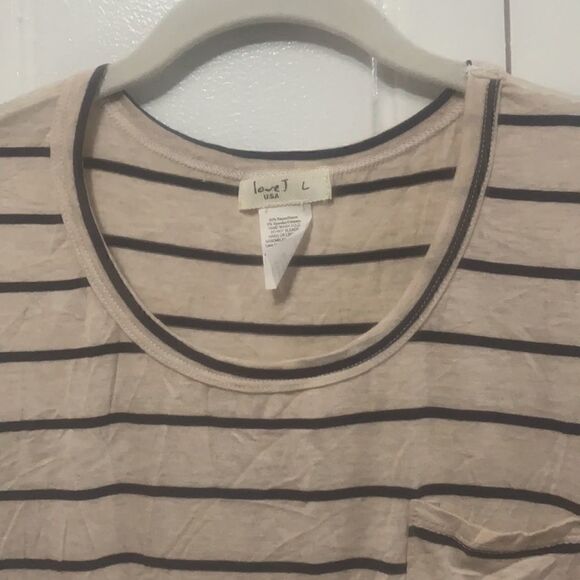 NWT Love J Striped Tee Shirt Tunic Too size Large - Picture 4 of 9